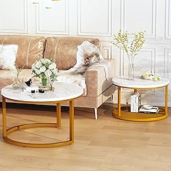 AWQM Coffee Table for Living Room, Modern Nesting