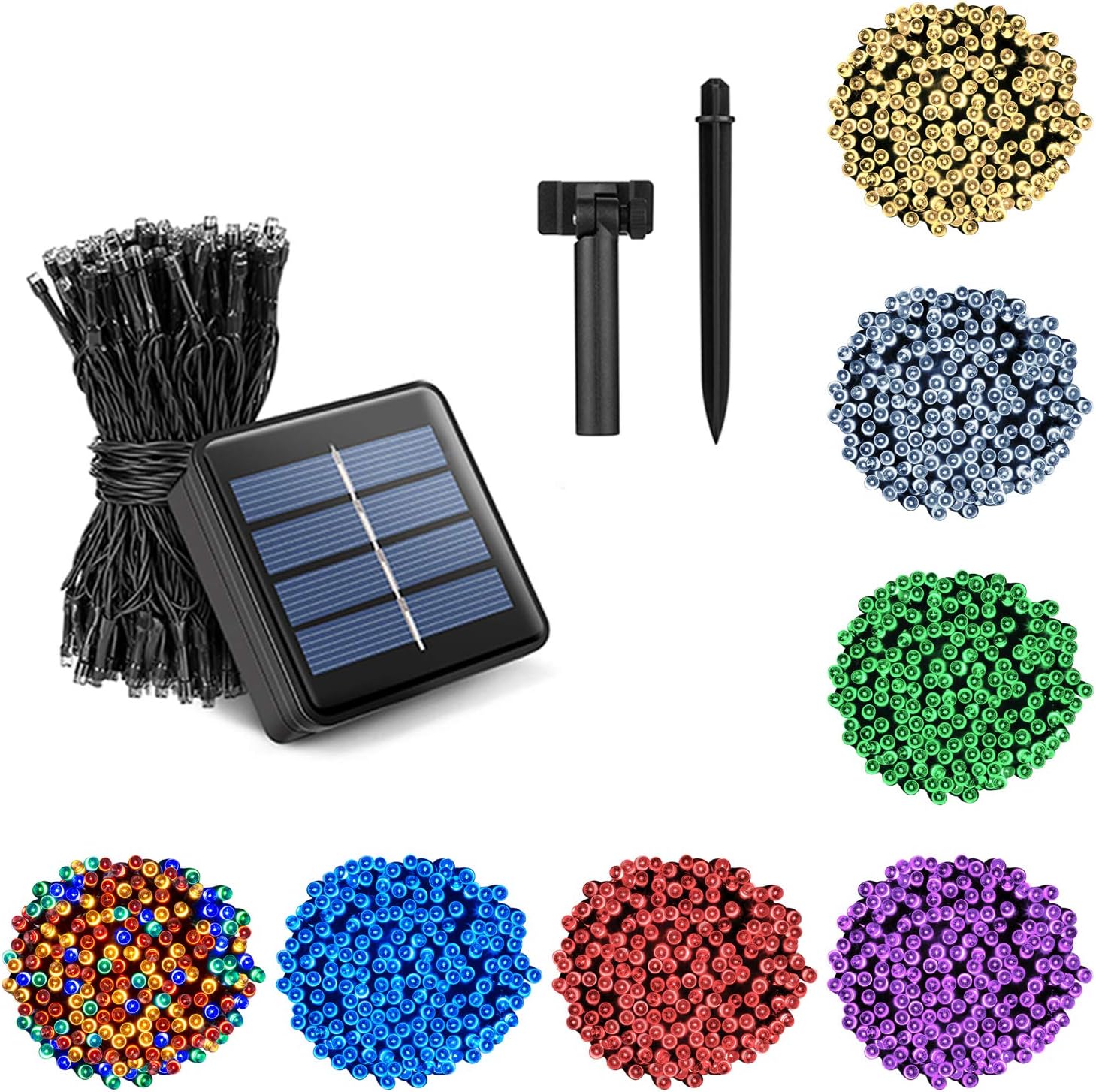 Koxly Solar String Lights, 72FT 200 LED 8 Modes Solar Powered Christmas Lights Outdoor String Lights Waterproof Fairy Lights for Garden, Party, Wedding, Xmas Tree - - 