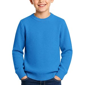 Haloumoning Boys Pullover Sweater Crewneck Long Sleeve Knit Jumper Tops | Kids Youth Casual Knitted Sweater Pullovers, Warm a