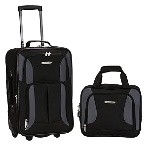 Rockland Luggage 2 Piece Set, Black/Gray, One Size