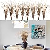 LUZOGA 24Pcs Artificial Grass Plants, Faux Shrubs Wheat Grass, Artificial Tall Grass Fake Plants for Outdoor Decor,Artificial Greenery Stems Weed for Room Indoor Home Decor(Light Purple)