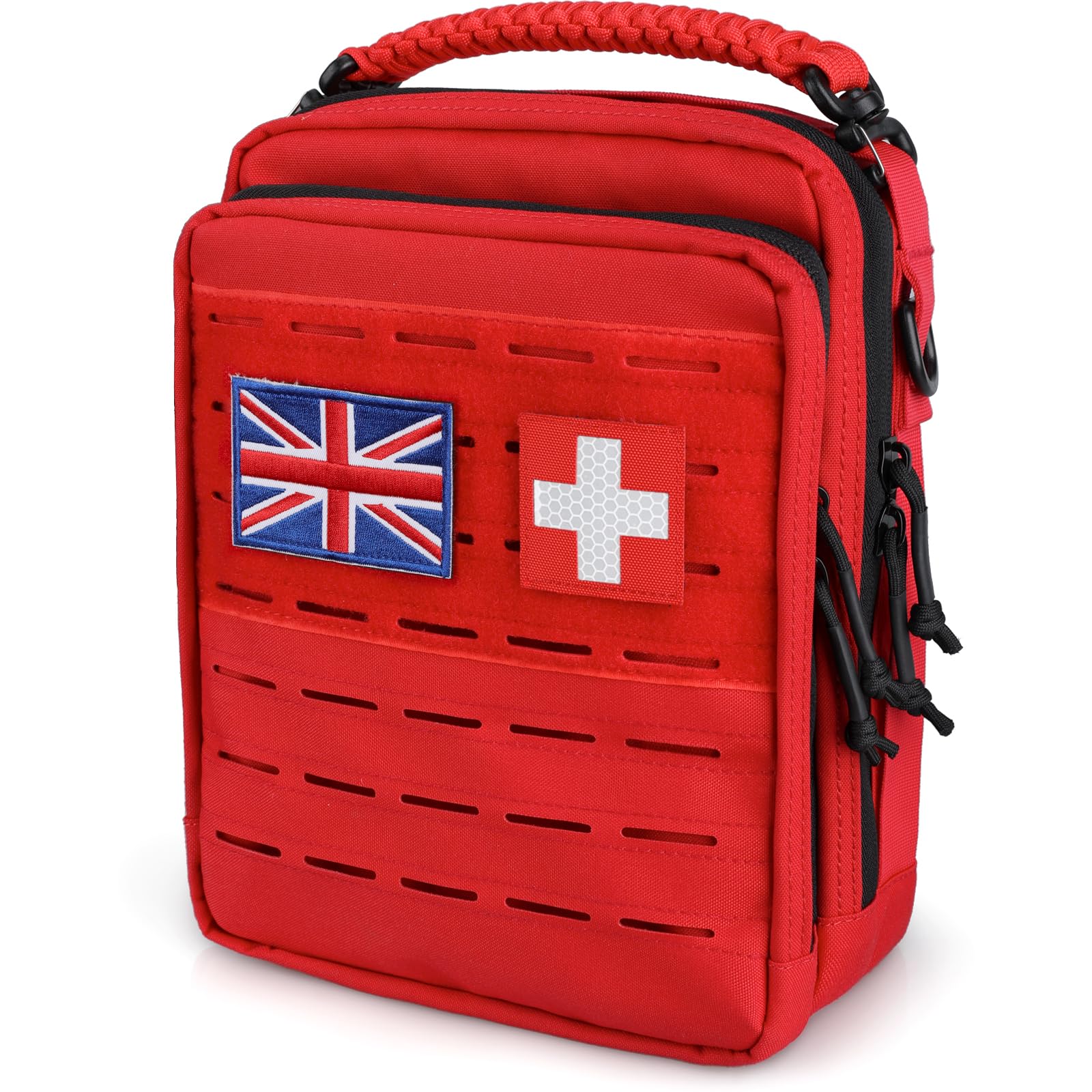 WYNEX Tactical Molle Admin Organizer, Utility EDC Modular Tool Pouch of Double Layer Design Medical EMT Attachment Bag Large Capacity with Elastic Webbing Insert Panel