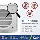 Kair White 100mm Louvred Wall Vent Grille with Flyscreen 99.5mm Rear Spigot view 3