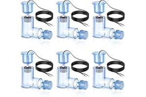 Feekoon 6 Pack SS2 Float Switch L Shape for Easy Installation, AC Float Switch with 3/4 Inch Adaptor and 6ft Wire, Water Level Accessory for Air Conditioner with Condensate Overflow Detection