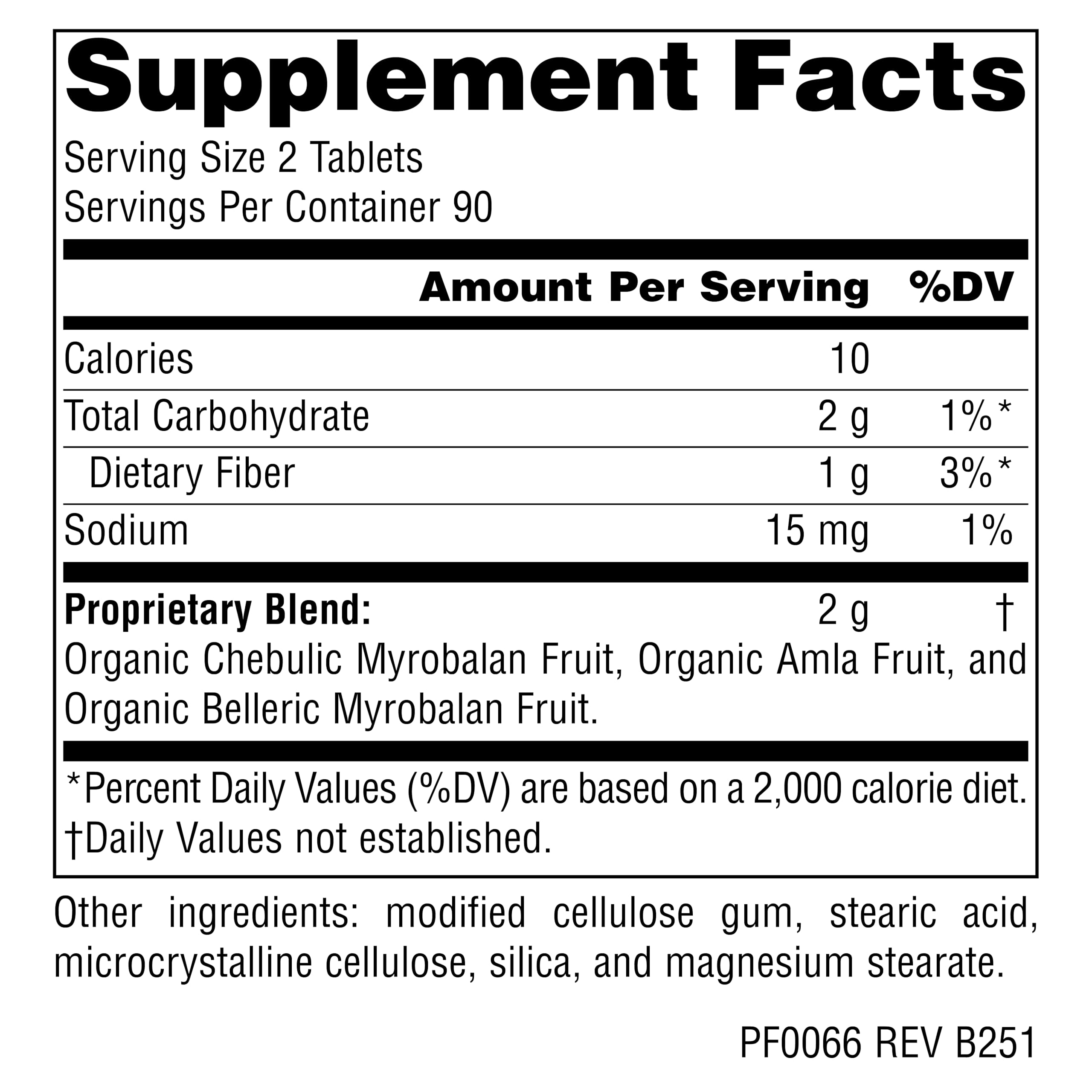 Planetary Herbals Triphala Internal Cleanser 1000mg for GI Tract Wellness - 180 Tablets