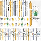 Droutti 25 Sets Employee Appreciation Gifts Inspirational Pens Bulk with Thank You Cards Mini Resin Animal Ornament Motivational Ballpoint Pen Thank You Gifts for Coworkers Team Teacher Staff Nurse