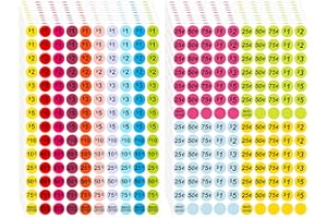 BOEIAC Garage Sale Stickers, 1400Pcs Yard Sale Stickers, Pre-Priced Pricing Labels, Flea Market Pricing Stickers, Round Price Label Stickers Price Tags Stickers for Retail, Two Style, 3/4" in Diameter