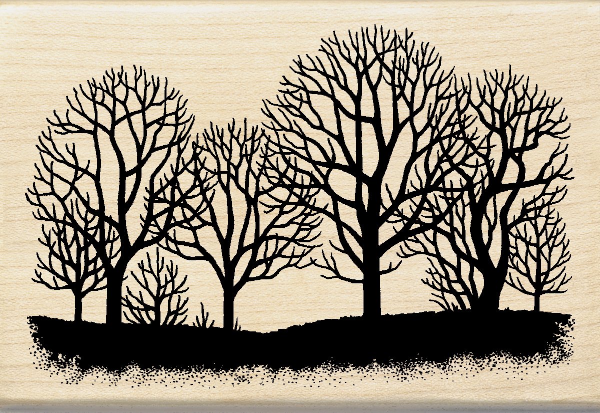 Inkadinkado Wood Tree Stamp for Arts and Crafts, 2.75'' W x 4'' L