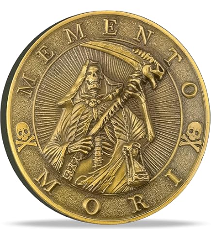 Memento Mori Medallion Skull Hourglass Remember You Must Die