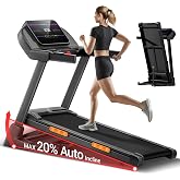 UMAY Fitness 20% Auto InclineTreadmill,Running Foldable Treadmills | for Home Auto Folding with Pulse Sensors, 400 LBS Capacity, 4.0HP Quiet Brushless, Max 8.0 MPH