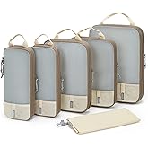 BAGSMART 6 Set /4 Set/2 Set Compression Packing Cubes for Travel, Lightweight Luggage Organizer Bags, Durable Space Saver Bags Travel Essentials