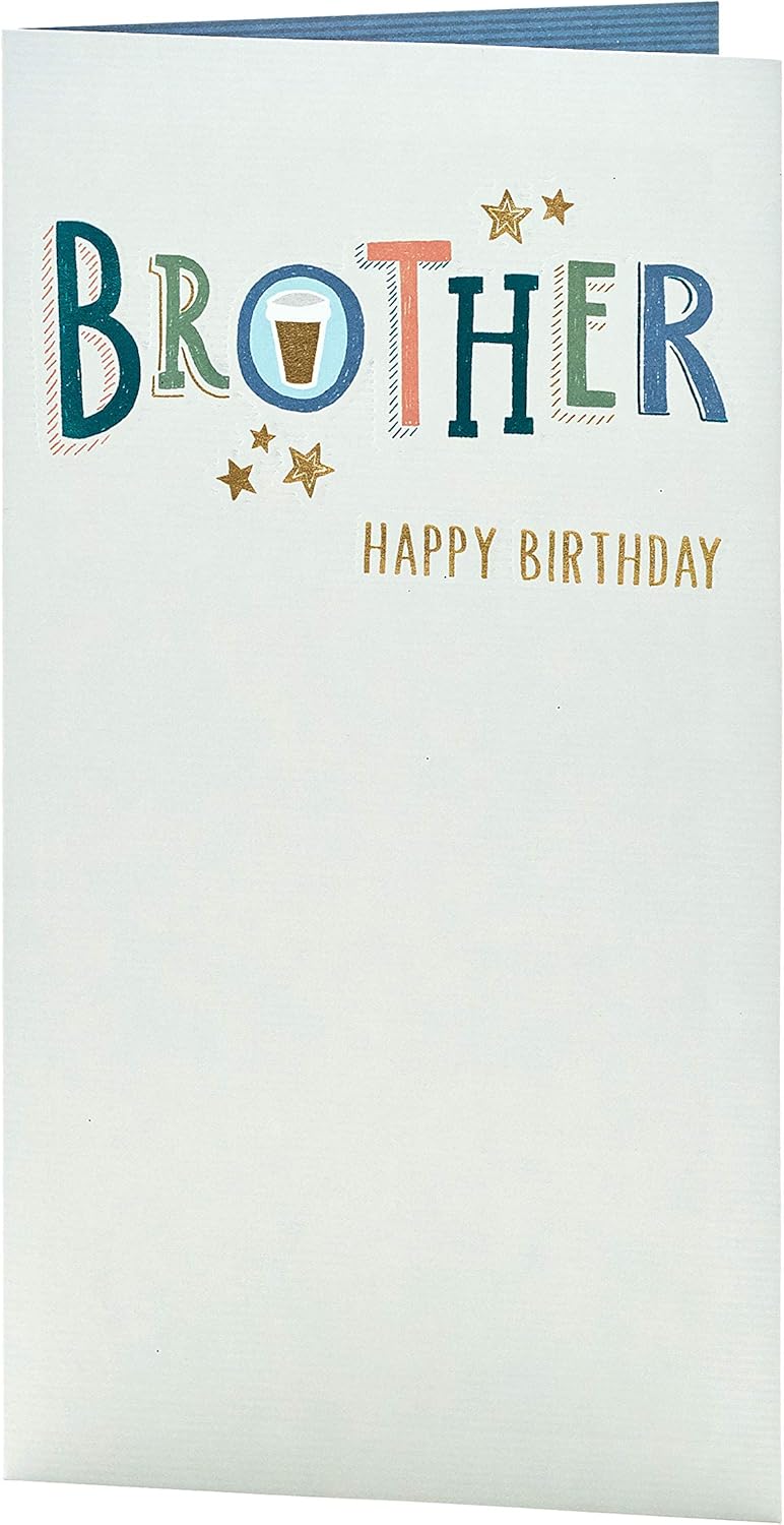 UK Greetings Brother Birthday Card - Birthday Card for Him - Beer Birthday Card, Green, 121 mm x 229 mm - Image 4