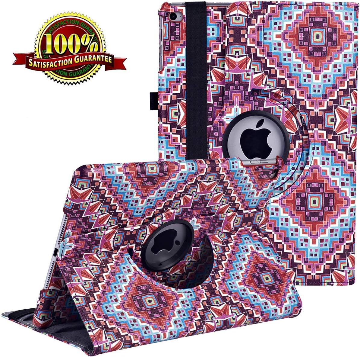 New iPad 9.7 inch Case 2018 2017/ iPad Air 2 Case - 360 Degree Rotating Stand Protective Cover Smart Case with Auto Sleep/Wake for Apple iPad 5th/6th Generation (Square)