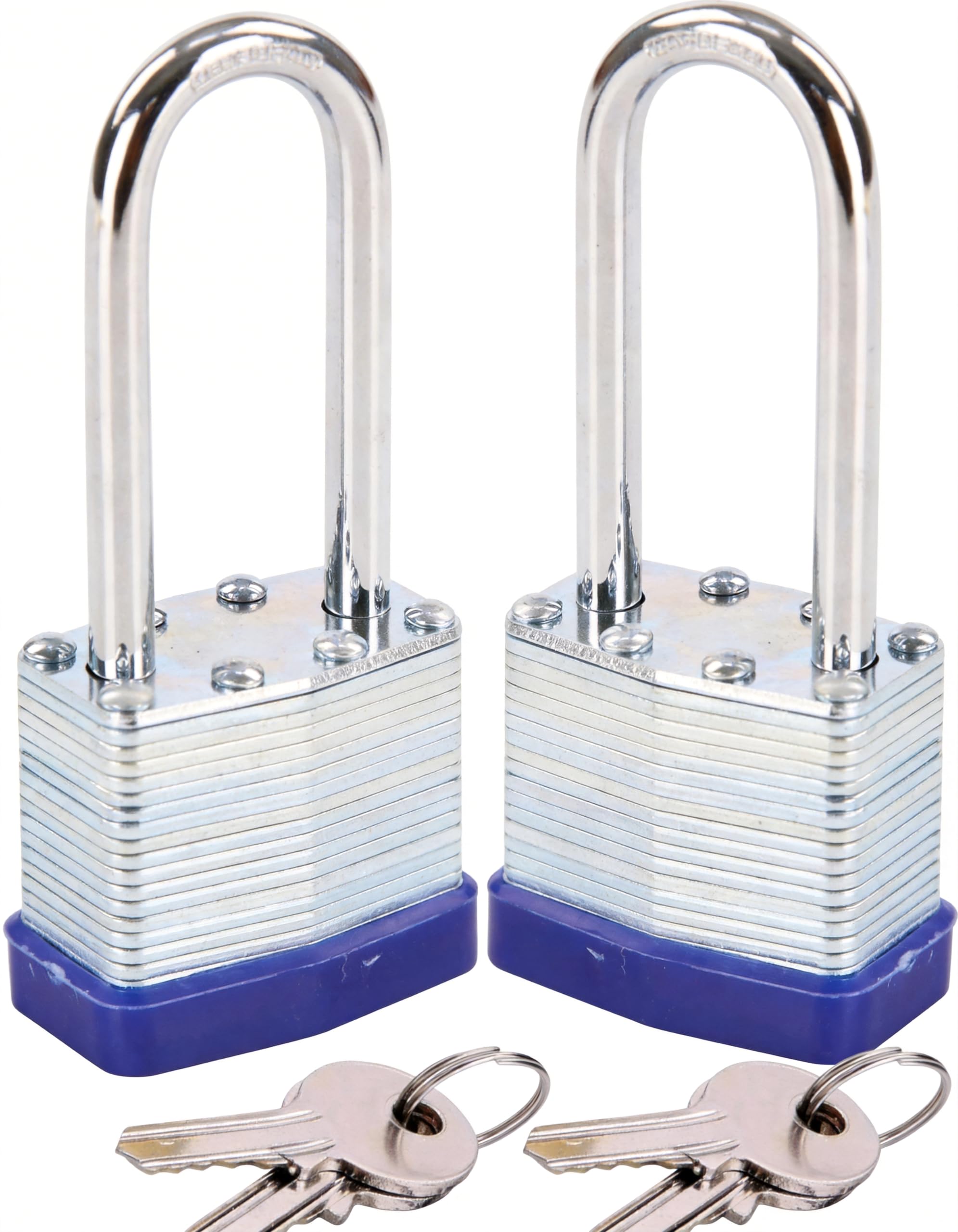 SEPOX® 2Pack Heavy Duty Padlock Keyed Alike, 40MM Laminated Steel Lock Body, 60MM Extra Long Shackle, Ideal for Gym Locker, Sheds, Gate, Warehouse, Hasp (2 Locks with Same Keys)