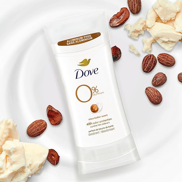 DOVE 0% ALUMINUM DEODORANT STICK NON IRRITATING DEODORANT FOR UNDERARM CARE SHEA BUTTER KINDEST ALUMINUM FREE DEODORANT 2.6 OZ