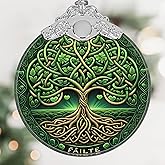 Tree of Life Stained Glass Hanging Ornament - Christmas Tree Decoration, Holiday Ornament, Gift Idea