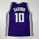 Facsimile Autographed Domantas Sabonis Sacramento Purple Reprint Laser Auto Basketball Jersey Size Men's XL
