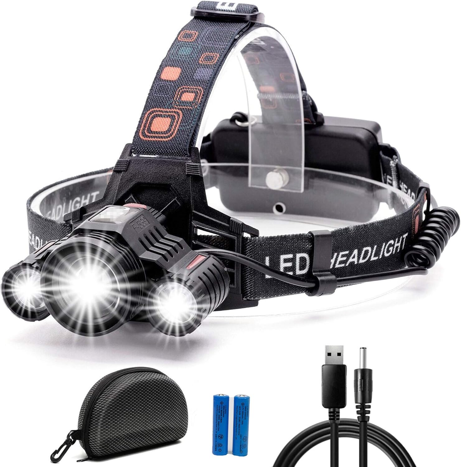 Amazon LEDヘッドライト USB充電式 ヘッドランプ 高輝度 CREE LED 10000ルーメン 防水 90°調整可能 ズーム