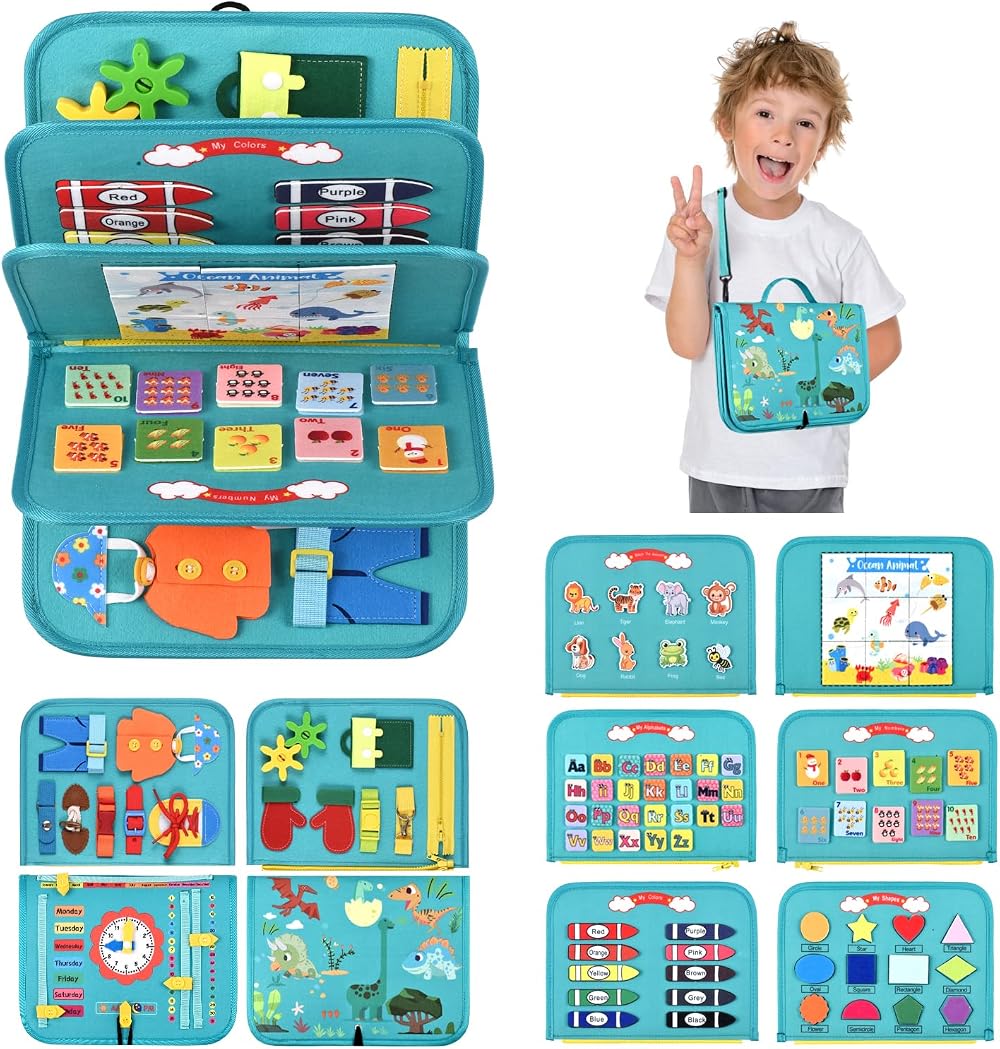 VISATOR Busy Board Montessori Toys for 3-8 Year Olds Sensory Learning