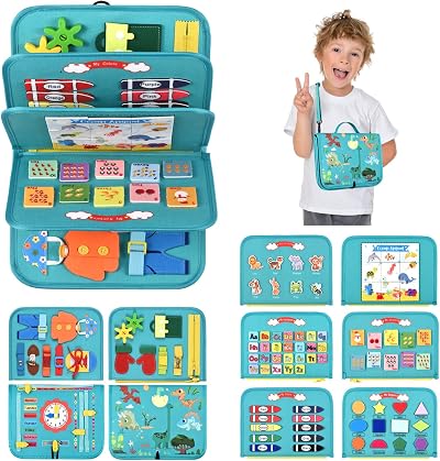 VISATOR Busy Board Montessori Toys for 3-8 Year Olds Sensory Learning