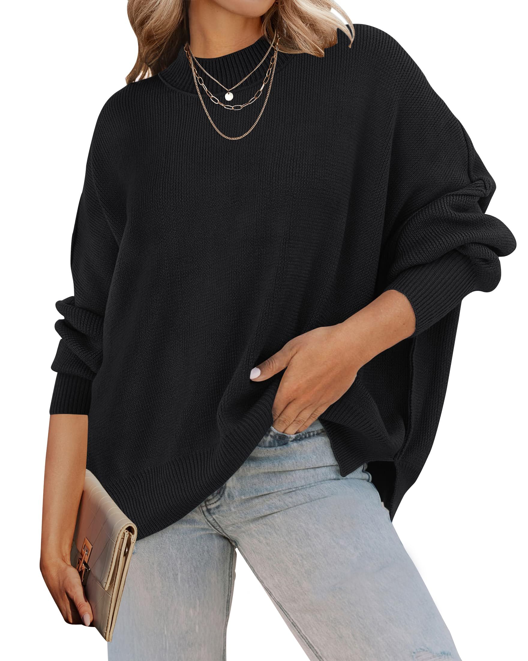 BLACK | SIDE SLIT OVERSIZED SWEATER main image 1