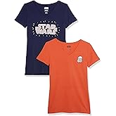 Amazon Essentials Disney | Marvel | Star Wars | Princess Women's Classic-Fit Short-Sleeve V-Neck T-Shirt, Multipacks