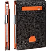 Zitahli Slim Wallets for Men - Leather Money Clip Mens Wallet - RFID Blocking Front Pocket Bifold Wallet - Minimalist Credit Card Holder with Gift Box