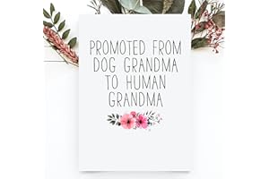 SUCHMUGS Mom Christmas Gifts, Promoted From Dog Grandma To Human Grandma Card, Funny Mother's Day Card For Mom From Daughter, Cute Baby Announcement Gift For Future Grandma, Baby Reveal To Parents Gifts