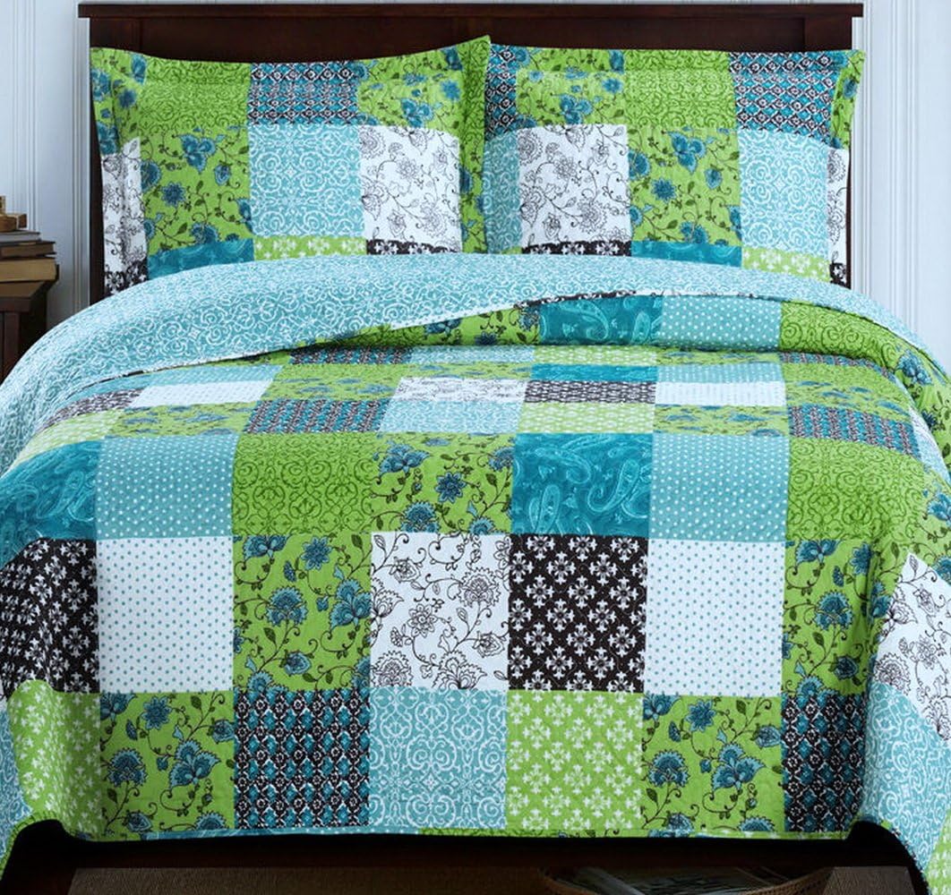 Finely Stitched 3Piece Coverlet Quilt Set Queen Full Size