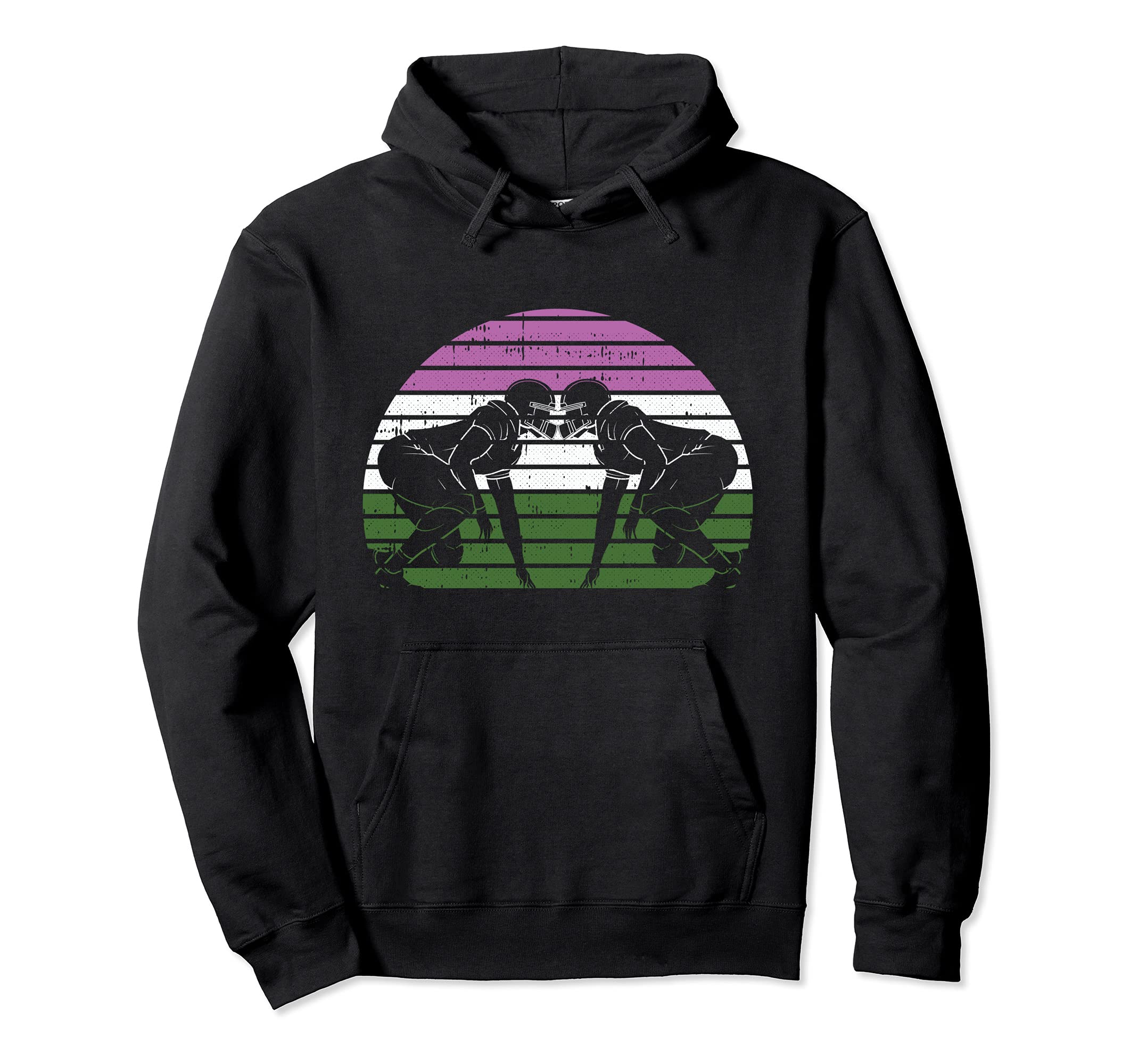 Football Player LGBT-Q Retro Gender-Queer Pride Rugby Sport Pullover Hoodie