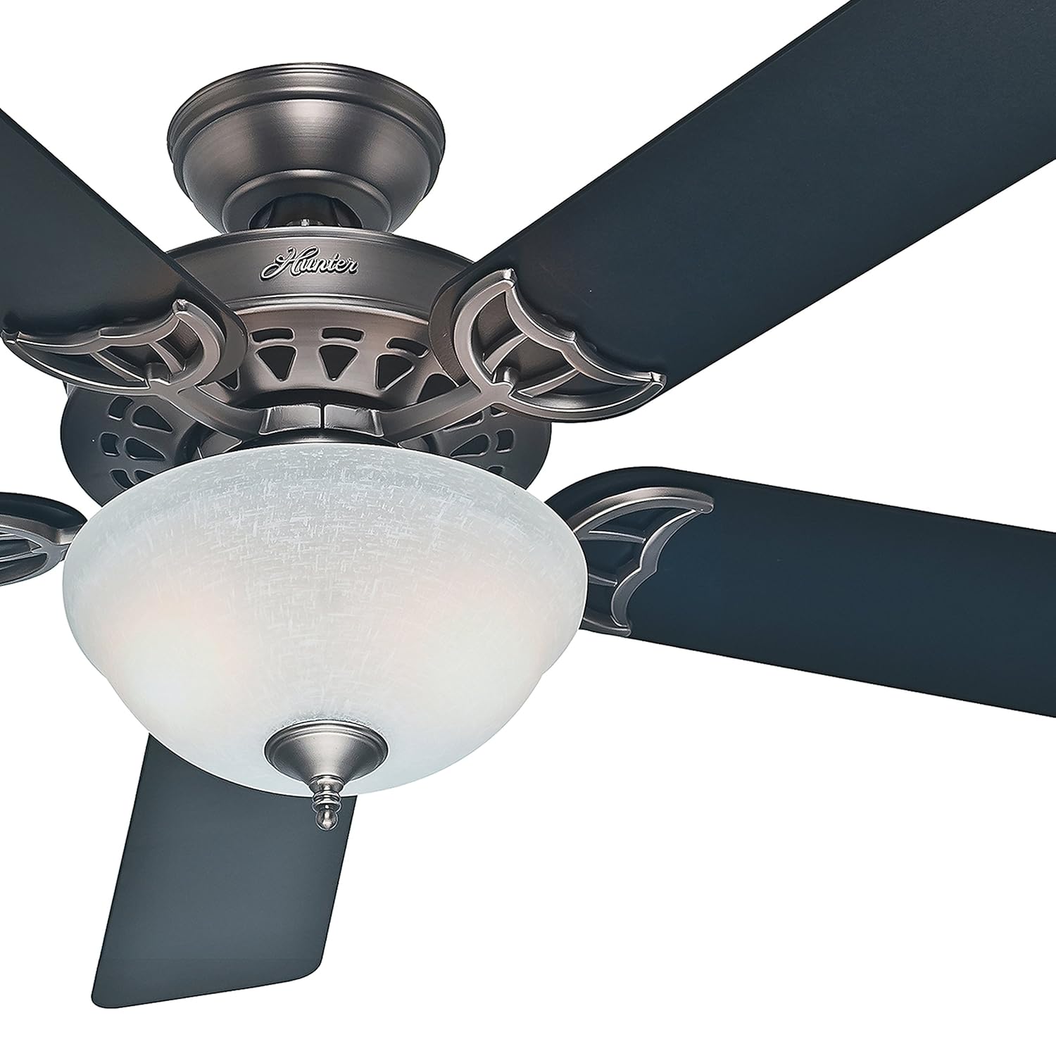 Hunter Fan 52in ENERGY STAR Ceiling Fan in Antique Pewter with a White
