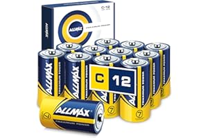 ALLMAX BATTERY Allmax C Maximum Power Alkaline Batteries (12 Count) – Ultra Long- Lasting, 7-Year Shelf Life, Leakproof Design, Maximum Performance – 1.5V