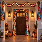 Chumia 2 Pack 20ft LED Lighted Day of The Dead Decor Flag Bunting Banner | Dia De Los Muertos Lighted Flag Bunting Banner Skull Day of The Dead Porch Signs Halloween Indoor Outdoor Party Decor