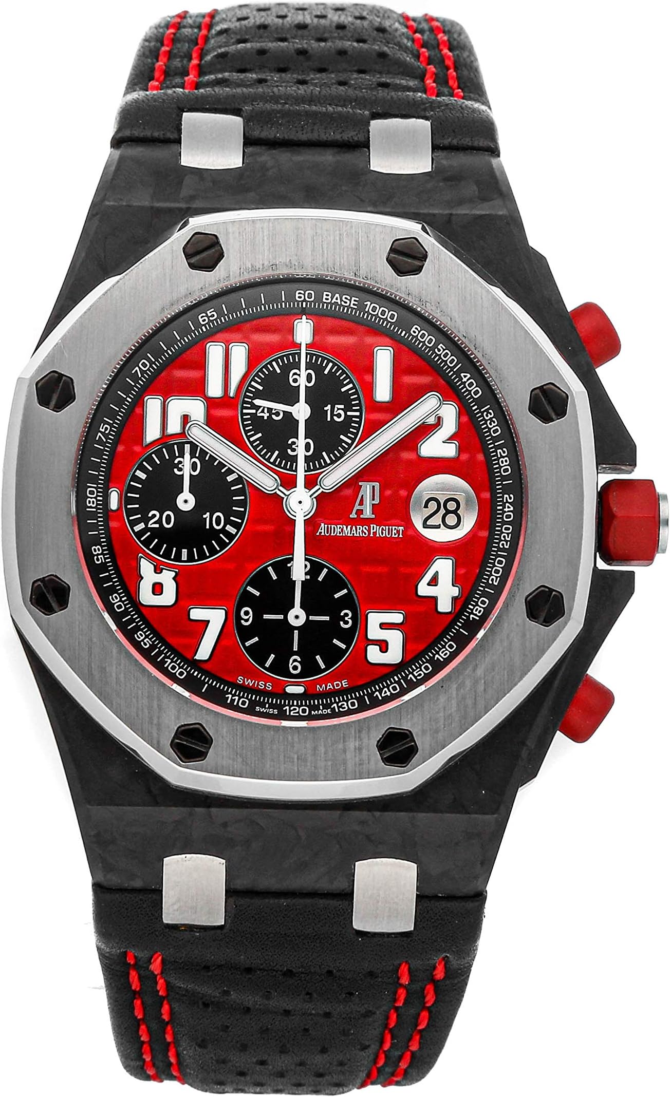 Audemars Piguet Royal Oak Offshore Mechanical (Automatic) Red Dial Mens Watch 26190OS.OO.D003CU.01 (Certified Pre-Owned)