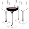LUXBE - Crystal Wine Glasses 20.5-ounce, Set of 4 - Red or White Wine Large Glasses - Pinot Noir - Burgundy - Bordeaux - 600ml
