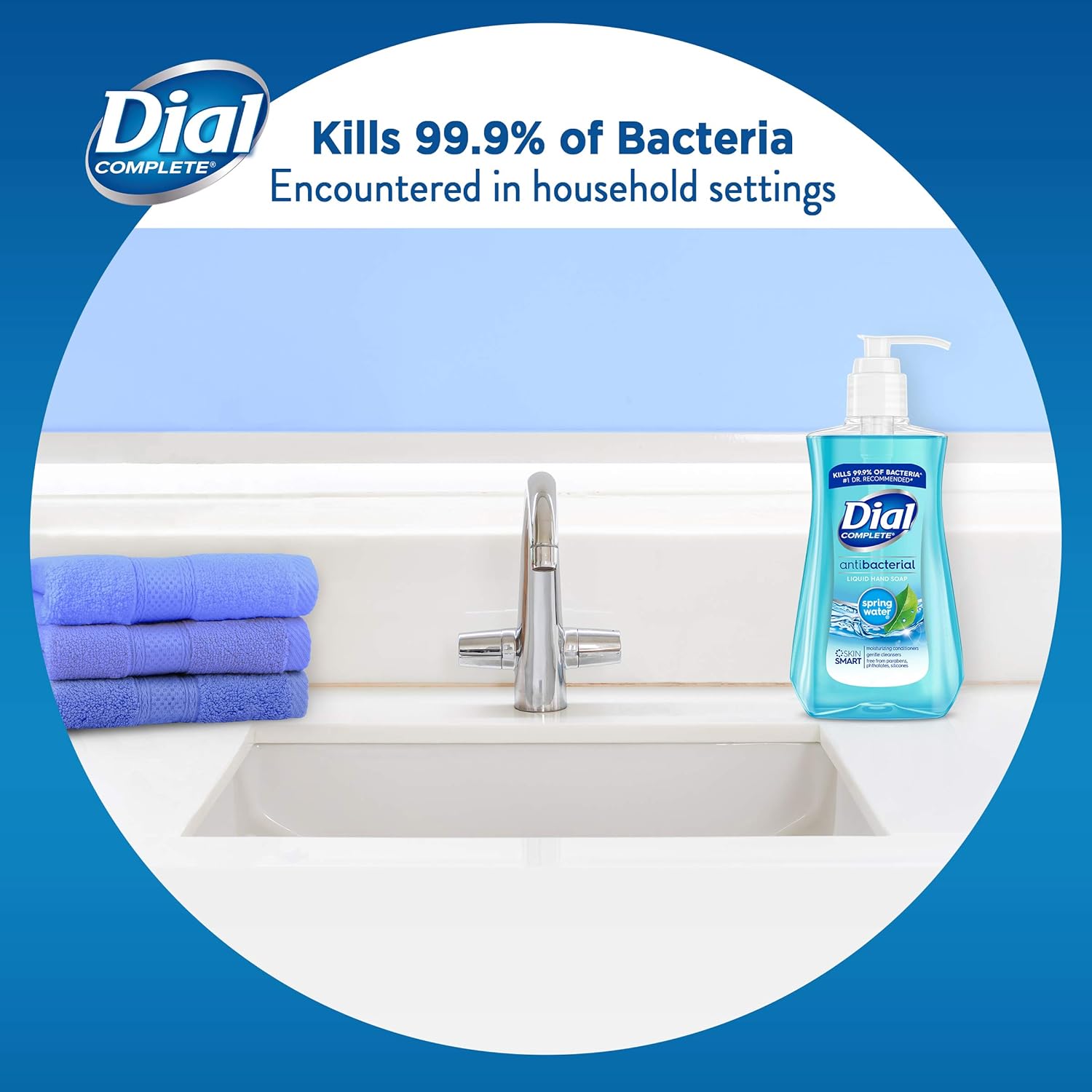 Dial Antibacterial Liquid Hand Soap, Spring Water, 7.5 Fl Oz (Pack of 1) : Hand Washes : Beauty
