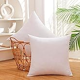 LBOEVDE 24x24 Inch Gold Goose Down and Feather Throw Pillow Inserts-2 Packs,White,Super Soft Cover,Double Layer Dwon Proof Design,High Filling Weight.