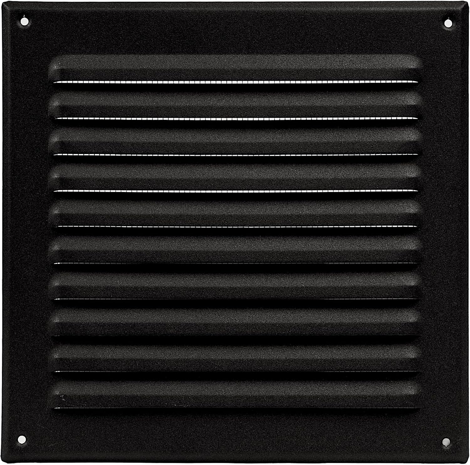 Registers, Grilles & Vents - ECOPRO VENT Black Metal 8''x8'' Inch Square Ventilation Grille - Inside/Outside use - (Grille: 8''x8'' / Cover Area: 10''x10'') - Air Vent Louver - Available 9 Sizes / 2 Types / 3 Colors.
