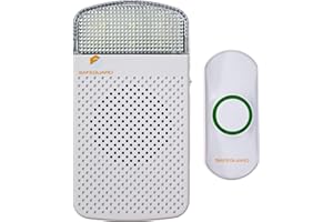 Safeguard Supply Wireless Doorbell Kit- 1000' Range Plug In Doorbell Ideal As Hearing Impaired Doorbell & Deaf Doorbell - Available 95dB Volume Setting & Attention Grabbing Flashing Doorbell Strobe