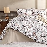 7 Piece Queen Comforter Set, Dusty Pink Butterfly Floral Comforter Set with Flowers Leaves Pattern, Soft Microfiber Complete Bedding Set for All Season(Dusty Pink, Queen)