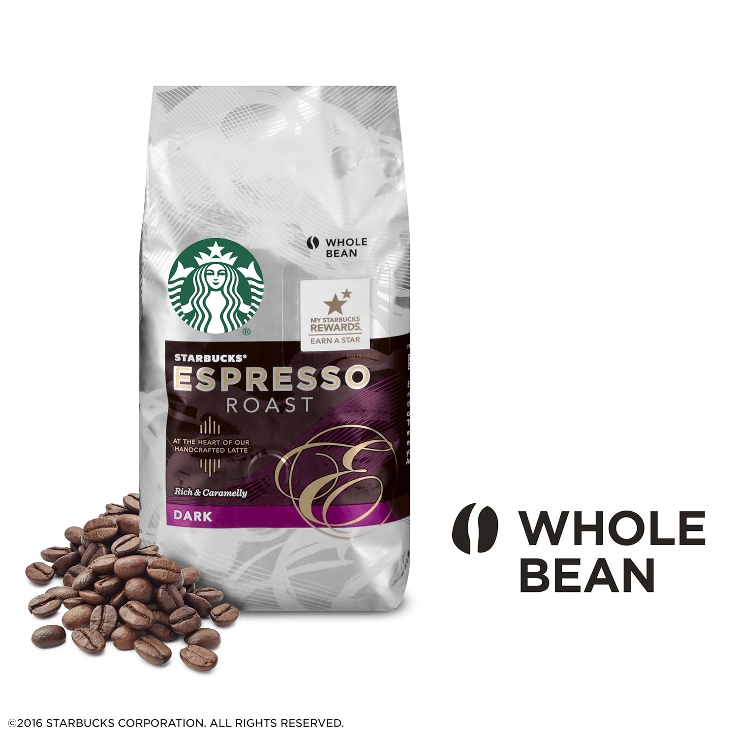 Starbucks Espresso Roast Dark Roast Whole Bean Coffee 12 Ounce Bag #whole #bean #coffee