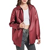 ZFBAOJT Leather Jacket Women Faux Leather Motorcycle Biker Coat Outerwear Oversized Bomber Jackets Fashion Clothes