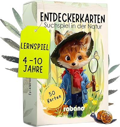 50 Entdeckerkarten für Kinder – Outdoor Schatzsuche und Natur entdecken I Spannendes Suchspiel I Lernspiel & Geschenk für Mädchen und Junge I Spiele ab 4, 5, 6, 7, 8 Jahre