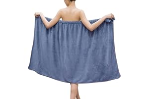 GOSCHE Bath Towel Wrap for Women - Adjustable Shower Wrap Towel with Home Hotel Bath Towel Nightgown for Sauna Beach Pool Gym Travel - Dark Blue XL