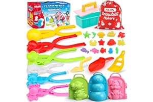 HEJIN 31PCS Snow Toys for Kids Outdoor - Snowball Maker Shape for Kids Boys Girls with Drawstring Bag - Winter Snow Toys Kit for Toddler - Great for Kids Age 3 4 5 6 7 8