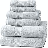 Natureva Viscose from Bamboo Bath Towels, Set of 6 | Super Absorbent, Quick Dry, Extra Plush | 70% Cotton 30% Viscose from Bamboo | Thick & Soft 700 GSM Luxury Shower Bathroom Towel | Color Mist