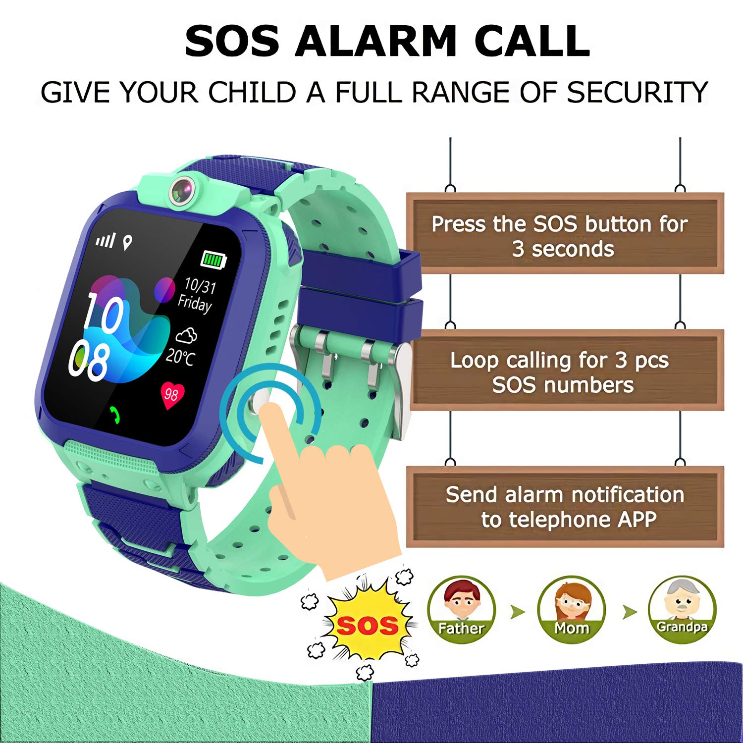Amazon.com: PTHTECHUS - Reloj inteligente para niños y niñas ...