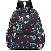 Pealwel Mini Backpack Purse for Women,Small Nylon backpacks for Ladies Backpacks Women Anti Theft Travel Bag (Flower)