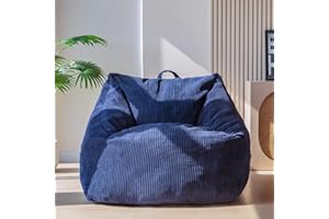 MAXYOYO Bean Bag Chair, Floor Sofa with Handle, Bean Bag Chairs for Adults and Kids, Teens Living Room Bean Bag, Accent Sofa Chair with Pocket for Gaming Reading Relaxing