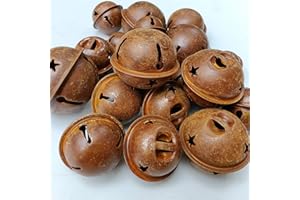 TOWONDER Mixed sizes 48pcs Christmas Bell Set Rustic Small big Bells Star Cutout vintage Bell Jingle Bells Rustic Bells for Crafts Wreath Holiday Home Ornaments Christmas Trees Decoration